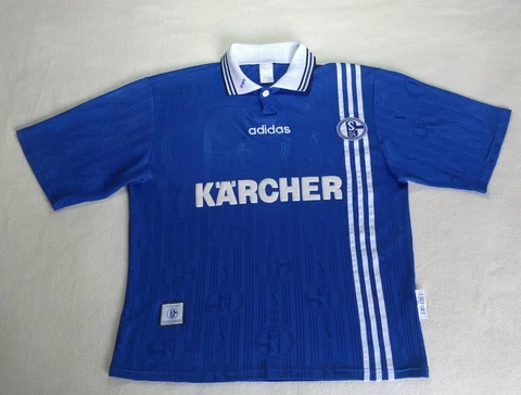 Schalke 04 1996/1997 Adidas Home Football Jersey Shirt Size Mens M Top Kärcher Cover