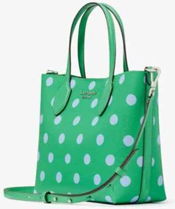 Kate Spade Bleecker Green Medium Crossbody Tote Blue Dot KF803 Purse NWT $248 - Picture 1 of 6