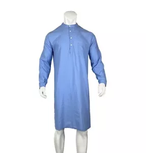 Men robe Long Sleeve Indian Retro Shirts Ethnic Hippy Blouse Tunic Casual - Picture 1 of 21