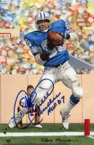 Charlie Sanders signierte HOF 07' Inschrift Ziellinie #'d Kunstkarte JSA Detroit Lions - Bild 1 von 3