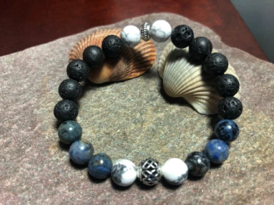 Patience tolerance acceptance Crystal intention bead healing bracelet howlite  - Image 1 of 4