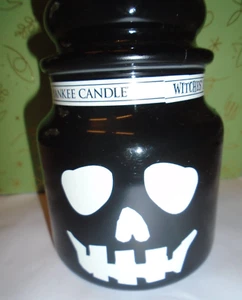 2 x yankee empty witches brew skull black halloween candle container medium - Picture 1 of 2