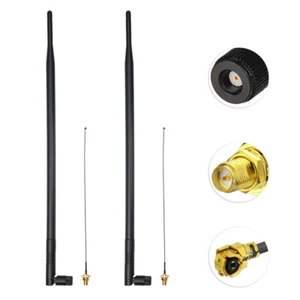 2x Antenne WiFi 12dbi 2,4 GHz et U.FL pour carte réseau WiFi PCI-E caméra sans fil - Photo 1/10