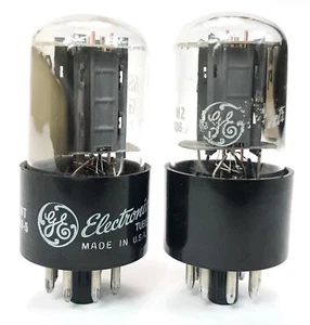 GE 6SN7GTB Grey Plate Side Horseshoe Getter Balanced and Matched Vacuum Tubes - Picture 1 of 5