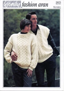 ~ Wendy Knitting Pattern For Round & V-Neck Sweaters & Slipover ~ 30" ~ 48" ~ - Picture 1 of 1