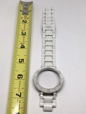 Michael Kors Ceramic Watch Bracelet Case Links Parts Band 20mm White A621 - Image 1 of 4