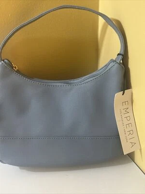 Cartera Emperia Los Angeles NUEVA CON ETIQUETAS PETA vegana aprobada cuero azul dorado herrajes Foto 1 de 4