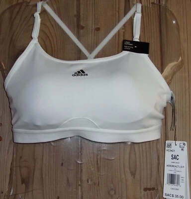 ADIDAS обучение бритвы спортивный бюстгальтер белый размер: маленький (36 A-C) #HC5421 новый с Ярлыками $35 - Изображение 1 из 2
