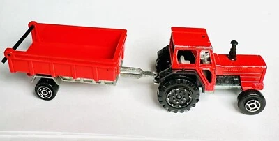 1/64 Size Farm Tracteur Tractor & Tipping Wagon Trailer - Majorette 208 / 21160 - Image 1 of 4