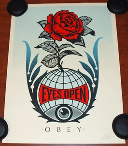 Shepard Fairey Eyes Open Art Print Serigraph S/# 625 Obey Giant France Olympics - Picture 1 of 9