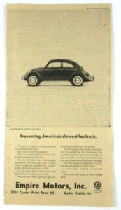 1963 Empire Motors Newspaper Print Advertisement Volkswagen Car - Picture 1 of 2