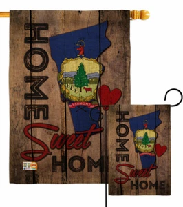 State Vermont Home Sweet Garden Flag Americana States Gift Yard House Banner - Picture 1 of 19