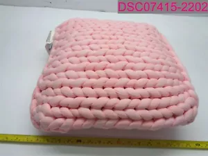 Dormify Chunky Knit Pillow Light Pink 18"x18" TH020998002NOR - Picture 1 of 5