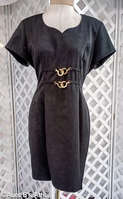 Vestido Scarlett Little Negro Vintage Años 80 Manga Corta Poli Lazo Espalda 9/10 Foto 1 de 4