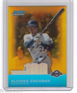 ALCIDES ESCOBAR 2010 Topps 100 Bowman Chrome Gold Refractor #/50 - Picture 1 of 1