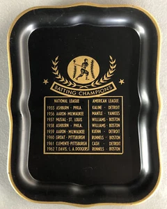 RARE 1962 Batting Champions Plate Metal Tin Mickey Mantle Clemente Musial Aaron - Picture 1 of 2