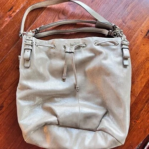 Coach Madison Marielle Drawstring Shoulder Bag - Metallic Leather - Picture 1 of 14