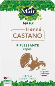 , Hennè Castano, Riflessante Capelli a Base Di Henna E Cassia Italica, 100% Natu - Foto 1 di 5