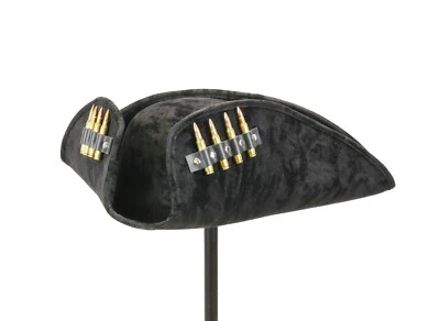 Black Pirate Hat Real .223 M16 Rife Bullet Brass Shell Costume Corsair Cosplay - Image 1 of 4