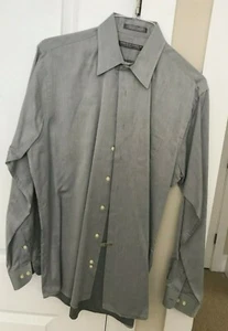 CAMISA DE VESTIR FORSYTH OF CANADA desde 1903 2 x 2 algodón gris premium 16 1/2 34/35 - Imagen 1 de 1
