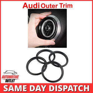 4X AUSSENLUFTAUSSTRÖMERRING ABDECKUNG ZIERLEISTE AUSLASS FÜR AUDI A3 S3 RS3 8V 2012-2019, SCHWARZ - Bild 1 von 9