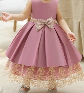 Pink & Gold Tulle Princess Dress - Layered & Lined - 120cm / Age Guide 4-5 yrs - Picture 1 of 5