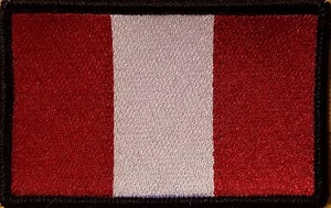PERU Flag Embroidered Iron-On Patch Military Tactical Emblem Black Border - Picture 1 of 1