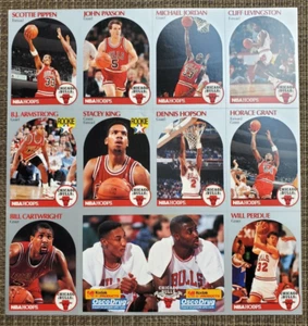 90' 91' NBAHOOPS UNPULLED CHICAGO BULLS TEAM SHEET *MICHAEL AIR JORDAN* - Picture 1 of 10