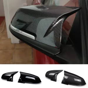 2 Pezzi Tappo Copri Specchio Retrovisore Carbonio Nero per BMW Serie 1 2 3 4 X M Ecc - Foto 1 di 16