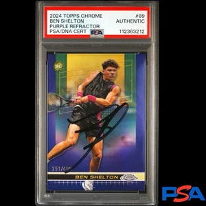 Ben Shelton 2024 Topps cromo púrpura refractor novato/499 automático PSA auténtico - Imagen 1 de 3