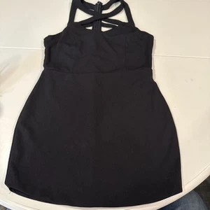 Poetry Women’s Black Lattice Back Dress Size Large - Picture 1 of 8