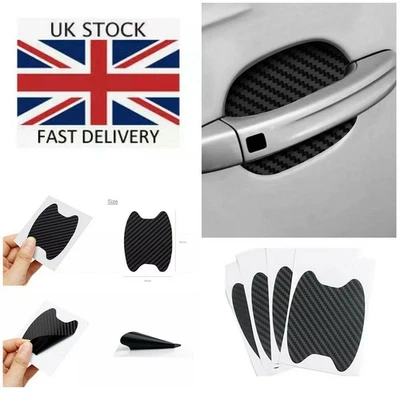 Door Handle Car Cover Sticker Protector Anti Scratch 3D Carbon Fiber Film 4pcs - image 1 of 4