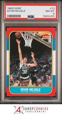 1986 FLEER #73 KEVIN McHALE CELTICS HOF PSA 8 - Image 1 of 3