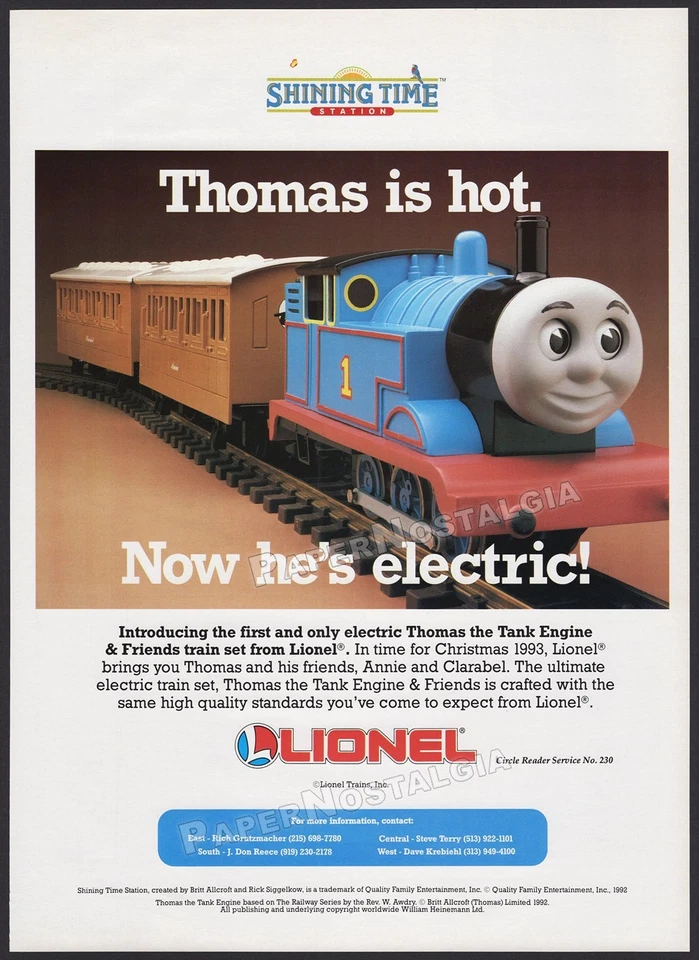 Thomas The Tank Engine - Anuncio comercial original 1993 / póster / promoción Lionel Trains Foto 1 de 1