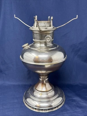 Antique NAUGATUCK Kerosene Oil Table Lamp P&A 10” Tripod Shade Holder INCOMPLETE - image 1 of 4