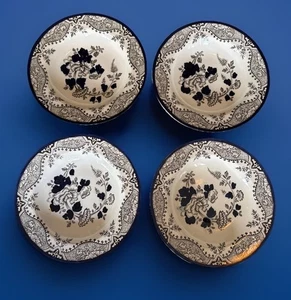 Antique Doulton Burslem Blue and White Floral 1891 1901 bowl Exquisite set four - Picture 1 of 17