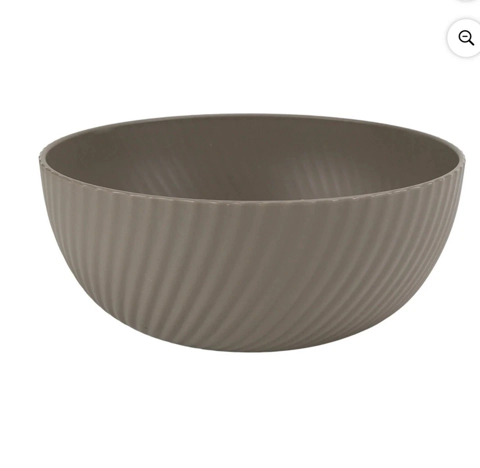 Set of 8 MAINSTAYS Plastic 38oz Cereal Bowls Round Textured BPA Beige