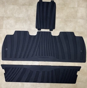 2017 - 2025 CHRYSLER PACIFICA Black Rubber Floor Mats SECOND, THIRD ROW, SPANNER - Foto 1 di 10