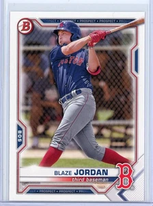 2021 Bowman Draft #BD182 Blaze Jordan  Boston Red Sox 3 Card Lot - Picture 1 of 2