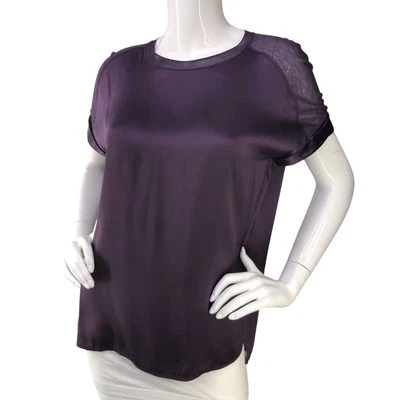 Туника женская Vince размер XS топ шелк смешанные материалы модальная кашемировая вискозная футболка фиолетовая - Изображение 1 из 4