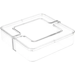 Contenedor de plástico cuadrado transparente Pioneer Plastics, 4,625" de ancho x 4,625" de profundidad x 1,125" de alto - Imagen 1 de 4