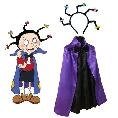 Halloween Cosplay Mona The Vampire Costumes Cape Headband Bow Tie Carnival Suits - Image 1 of 4