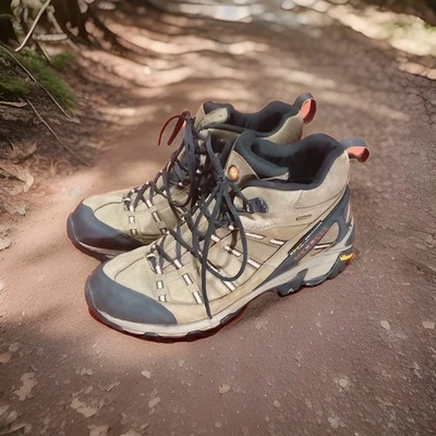 Nice Mens 13 Merrell Outland Mid WP Leather Hiking Boots J86913 Vibram Brown - Image 1 of 4