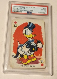 1938 CASTELL BROS. MICKEY'S FUN FAIR RED #13 DONALD DUCK PSA 2 GOOD - Bild 1 von 3
