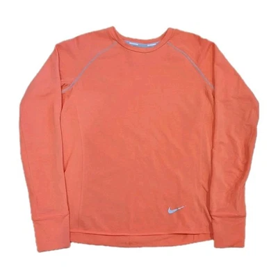 Nike Dri Fit Sprint Fleece Raglan Sleeve Running Crew Orange/Reflective Silver M - Image 1 of 4