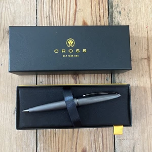 CROSS BALL-POINT PEN STYLO BILLE MATTE GRAY PVD PVD GRIS 882-46 - Picture 1 of 6