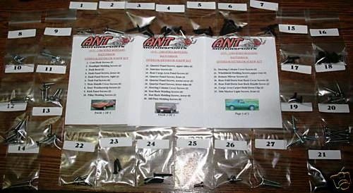 1980 FORD MUSTANG  H / B    INT & EXT SCREW KIT - Image 1 of 1