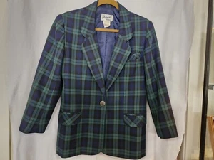 Vintage Womens Skirtmaster Tartan Blazer Size 10 Petite - Picture 1 of 10