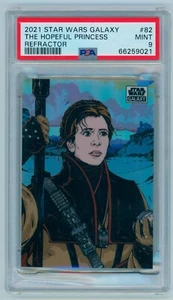 2021 The Hopeful Princess Topps Chrome Star Wars Galaxy Refractor #82 SP PSA 9 - Picture 1 of 3