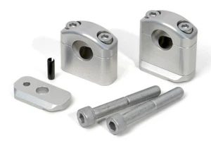 Abrazaderas de manillar LSL (color y elevación: +15 mm, plata) para adaptarse a Triumph Scrambler - Imagen 1 de 2